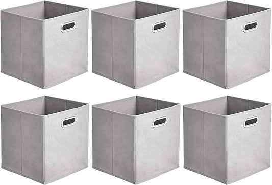 Amazon Basics Collapsible Cube Storage Organizer Bins, 10.5 x 10.5 x 11 inches by AmazonBasics