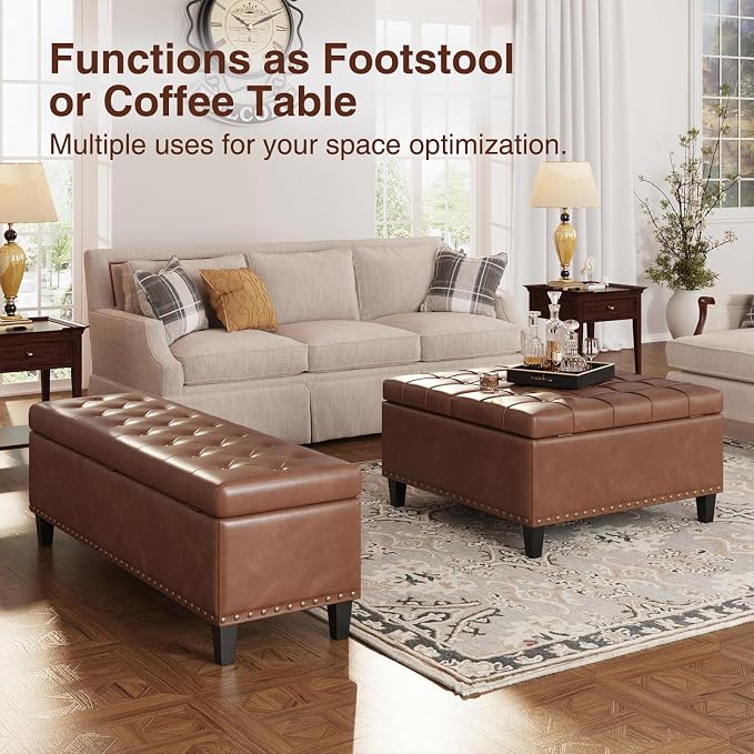 Storage Ottoman Bench, 51-Inch Large Storage Bench - Image 6