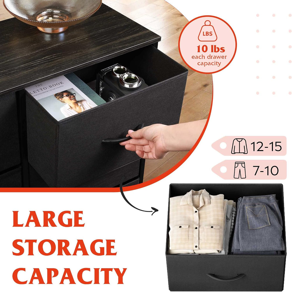 WLIVE Tall Dresser for Bedroom with 10 Drawers, Black