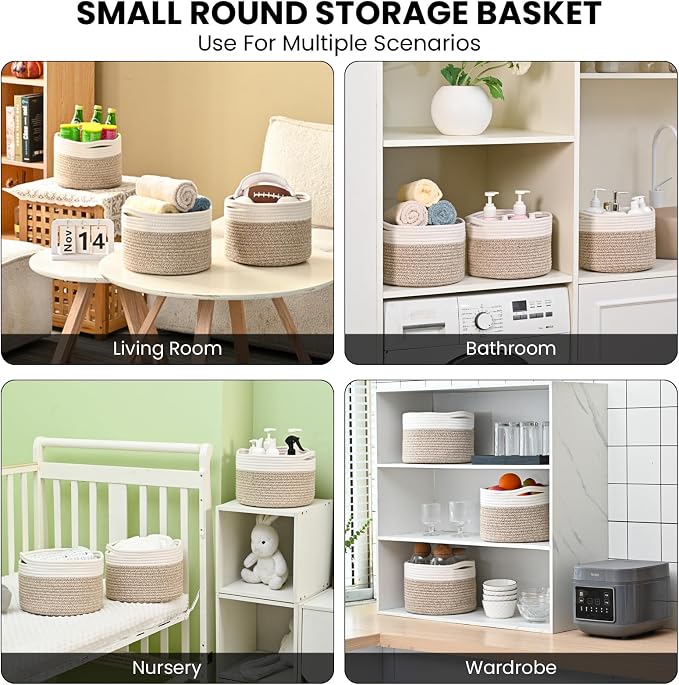 Small Storage Baskets for Organizing, Organizer Baskets for Shelves, Small - Image 5