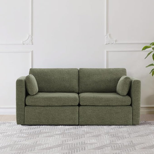 CHITA Small Modular Sectional Fabric Sofa Set, Extra Comfty Loveseat Cloud Couch by CHITALIVING