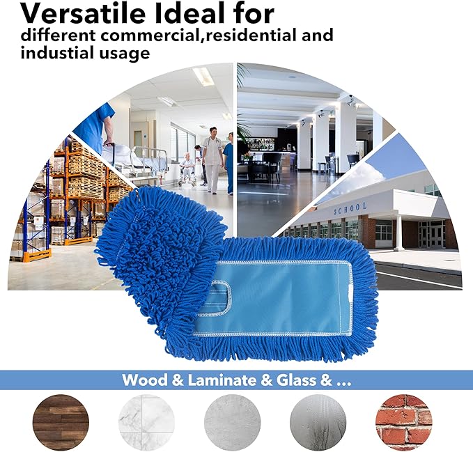 Matthew 24'' Microfiber Loop Dust Mop Washable Commercial&Residential Heavy - Image 4