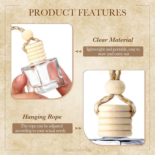 BBTO 50 Pcs Hanging Car Air Freshener Car Diffuser Bottles Empty Glass Perfume - Image 2