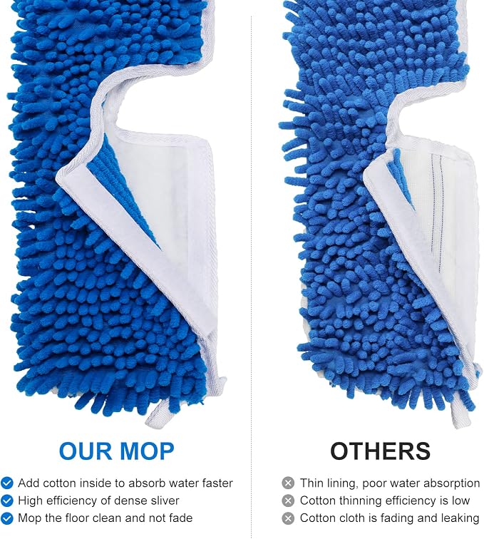 4 Pack Chenille Mop Heads Replacements Compatible - Image 2