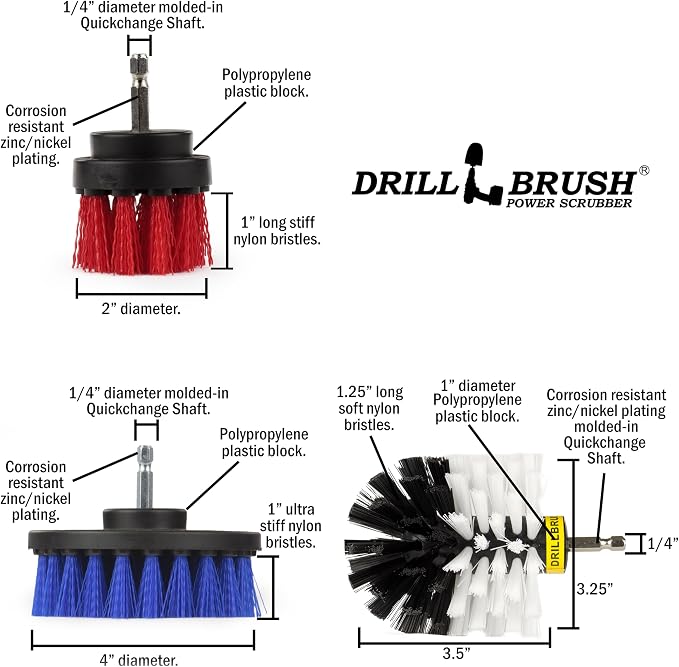 Drill Brush Attachments for Cleaning Carpet, Boats - Image 8