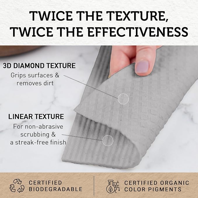 Nordhus Design Swedish Dishcloths, Washable Cellulose Cotton Kitchen Cloths - Image 3