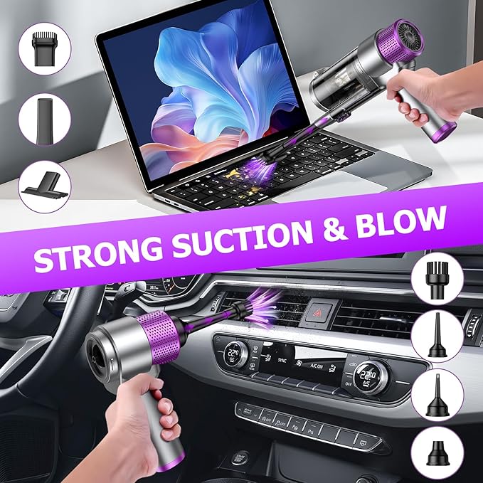 EYYA Handheld Car Vacuum Cleaner Cordless, 16000PA Powerful Hand Held Vacuum - Image 3