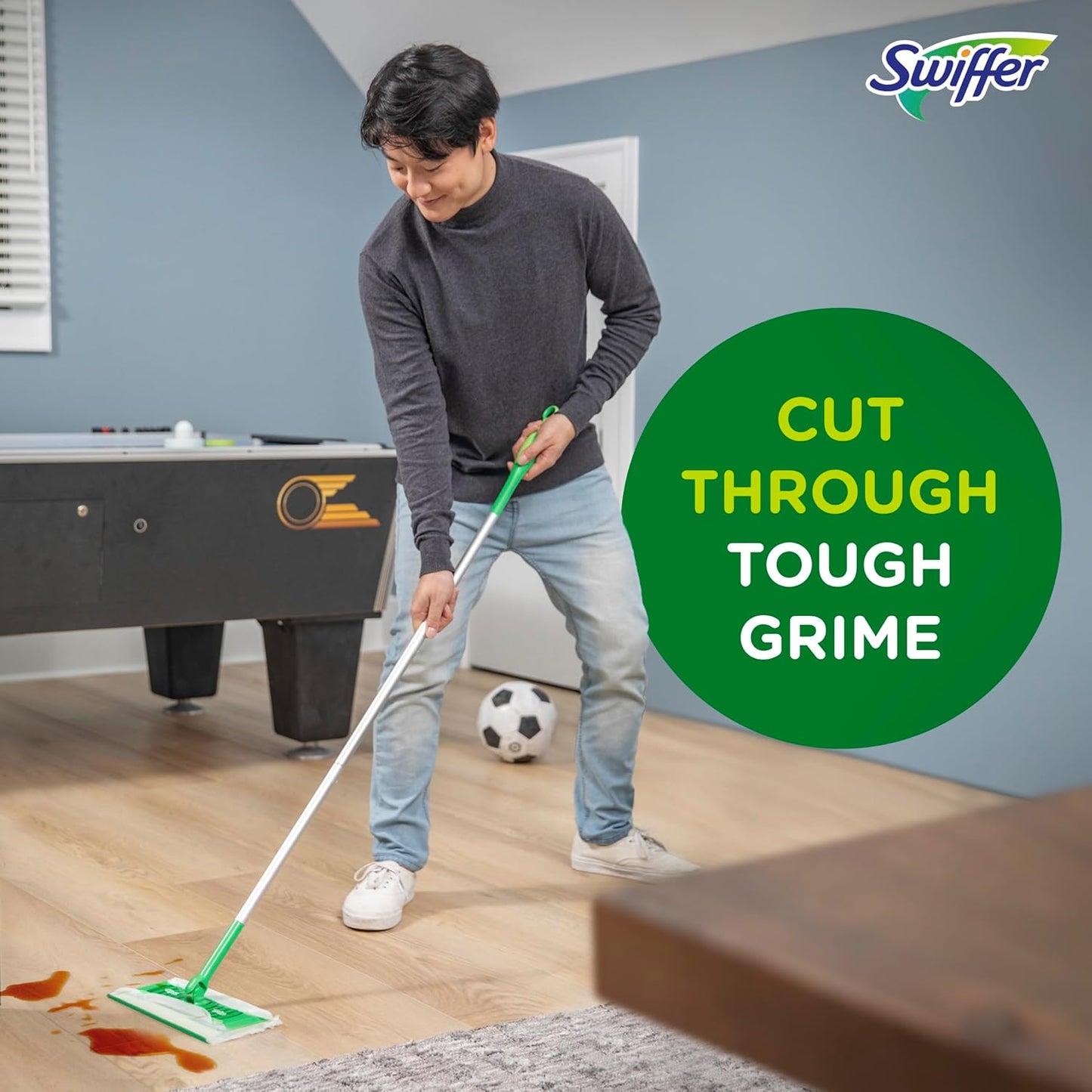 Swiffer Sweep + Mop, Wet Pads Refill, Floor Cleaner for Dirt, Dust, Hair, Cleaning Cloths for Mopping Home, Bathroom, Kitchen, All Purpose Multi-Surface Floor Wipes, Lavender, 24ct