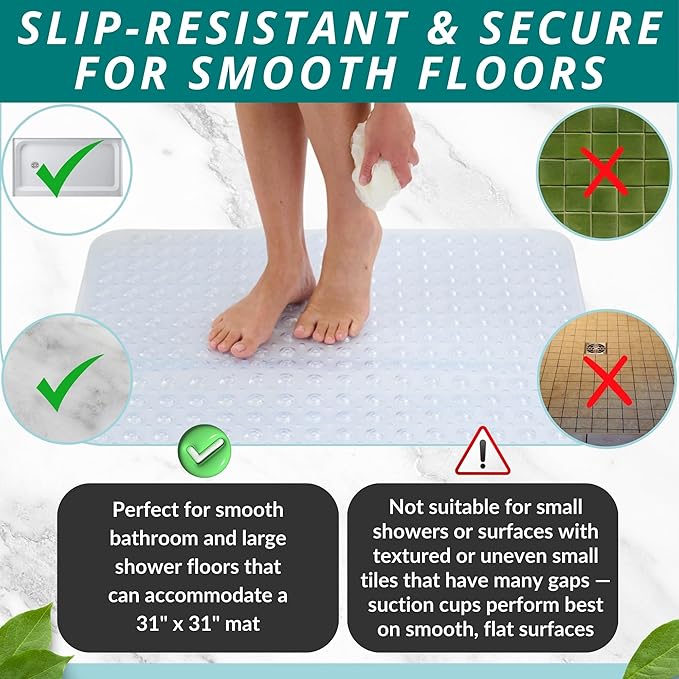 ENKOSI Extra Large Square Non Slip Shower Mat - Image 5