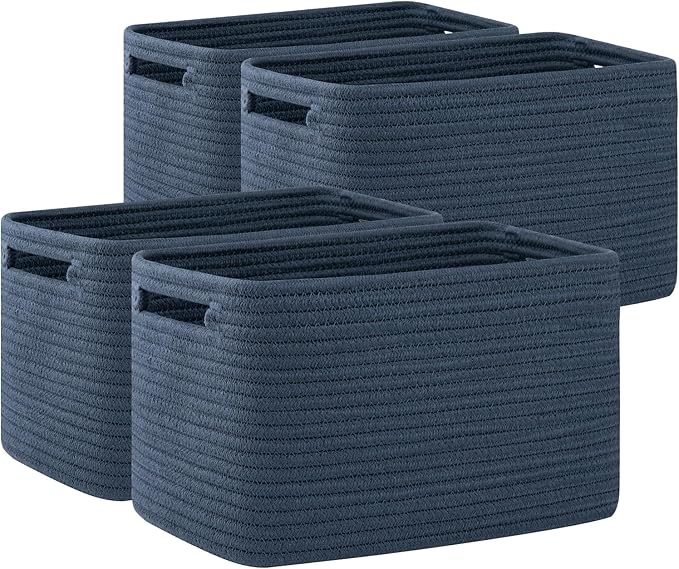 OIAHOMY 4 Pack Storage Baskets for Organizing, Cube Storage Bins for Shelves by MasterofSpaceOptimization