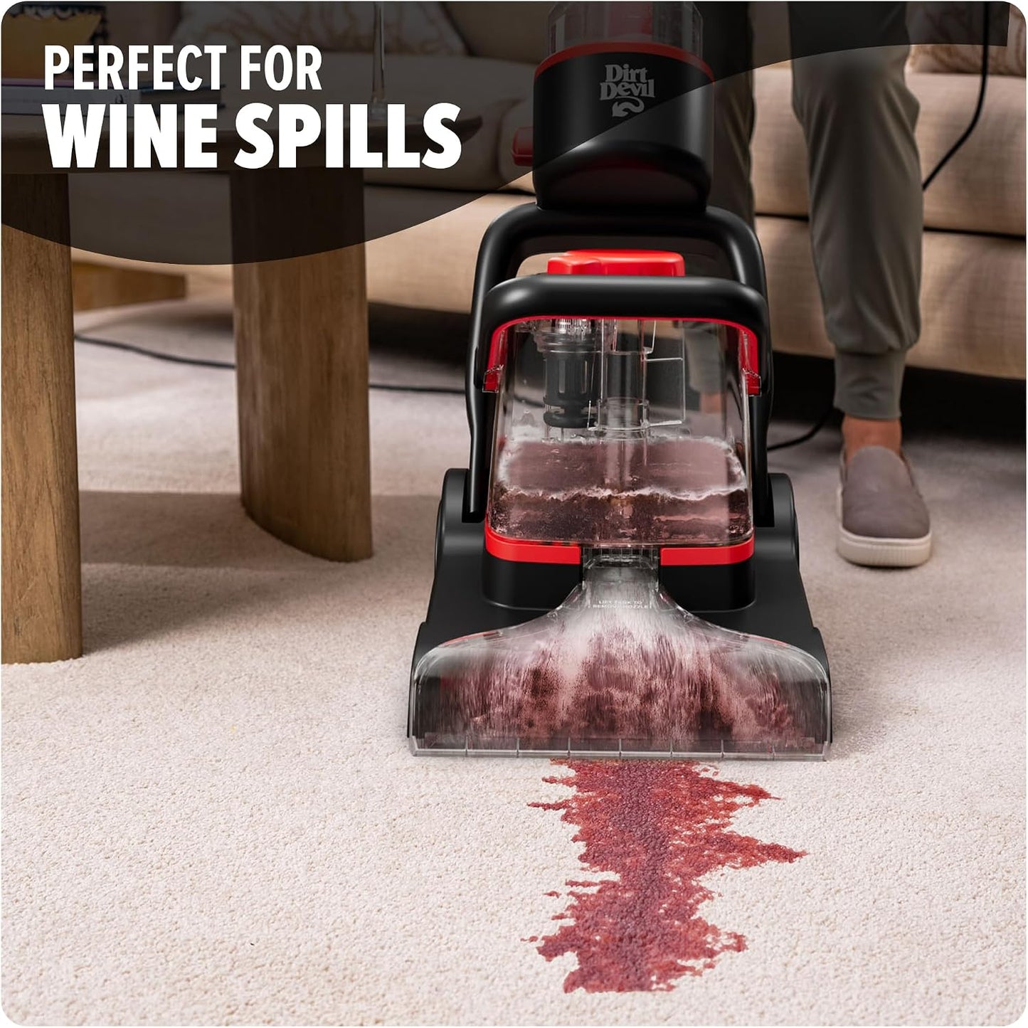 Dirt Devil Full Size Carpet Cleaner Machine for Carpet and Upholstery | Deep Cleaning Carpet Shampooer Machine with Two Cleaning Modes, Pair with Dirt Devil Carpet Cleaner Solution