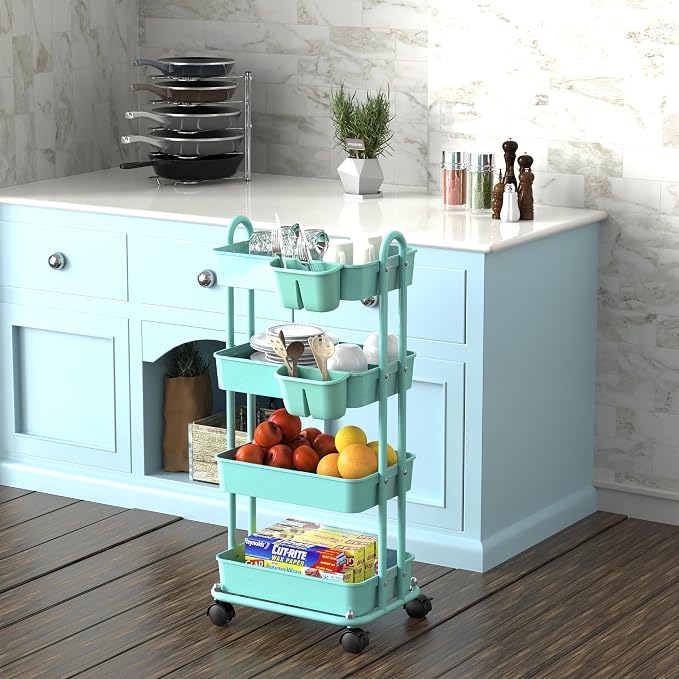 Simple Houseware 4-Tier Multifunctional Rolling Utility Cart - Image 6