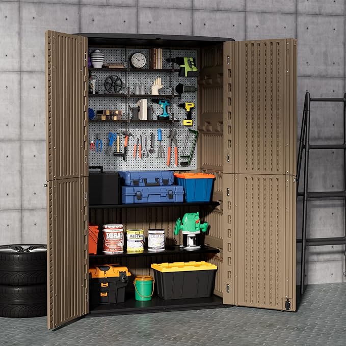 ZZM Large 67 Cu.ft Waterproof Storage Shed, Outdoor Storage Cabinet，Durable - Image 6