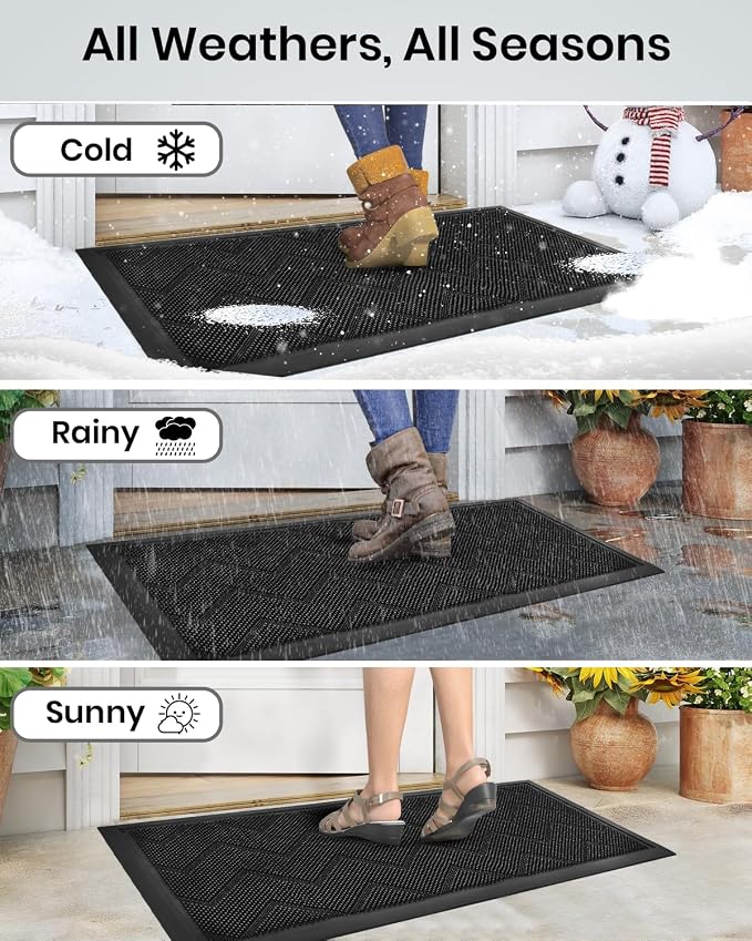 HAMARA Front Door Mat for Outside Entrance 35.5"x17" – Anti-Slip Dirt-Trapping - Image 7