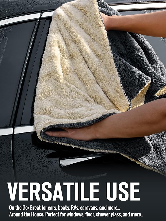 Fantasticlean Large Car Drying Towel- 26‘’ by 20'', 2 Pack-Premium Microfiber - Image 3