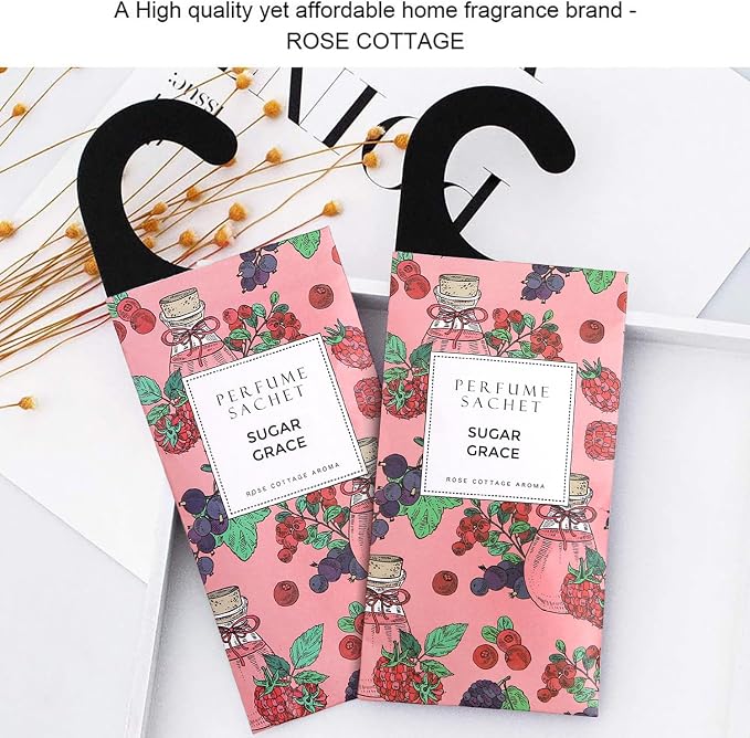 ROSE COTTAGE Large 12 Packs Sugar Grace Hanging Closet Deodorizer Air Freshener - Image 6