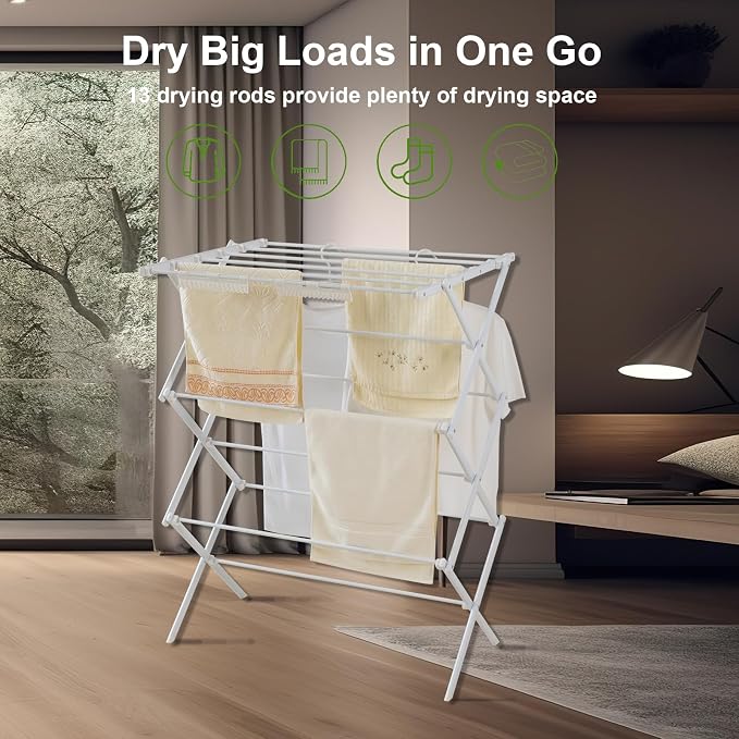 3 Tiers Foldable Clothes Drying Rack, Vertical Laundry Rack Portable and - Image 4