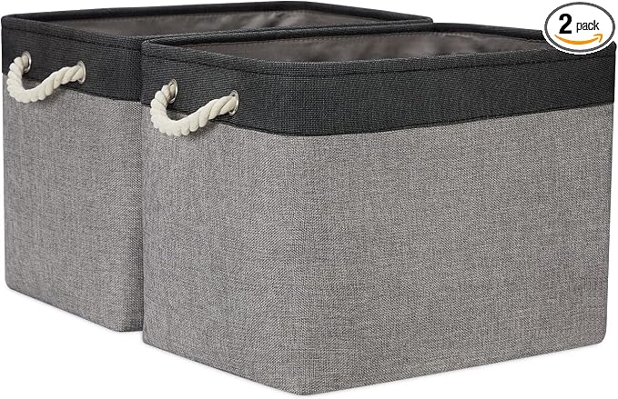 Temary Large Storage Baskets 2 Pack Cloth Basket by TEMARY