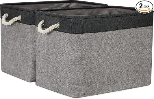 Temary Large Storage Baskets 2 Pack Cloth Basket by TEMARY