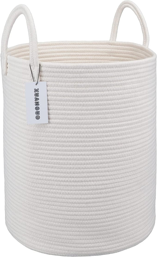 Cotton Rope Laundry Basket Hamper by XUANGUO