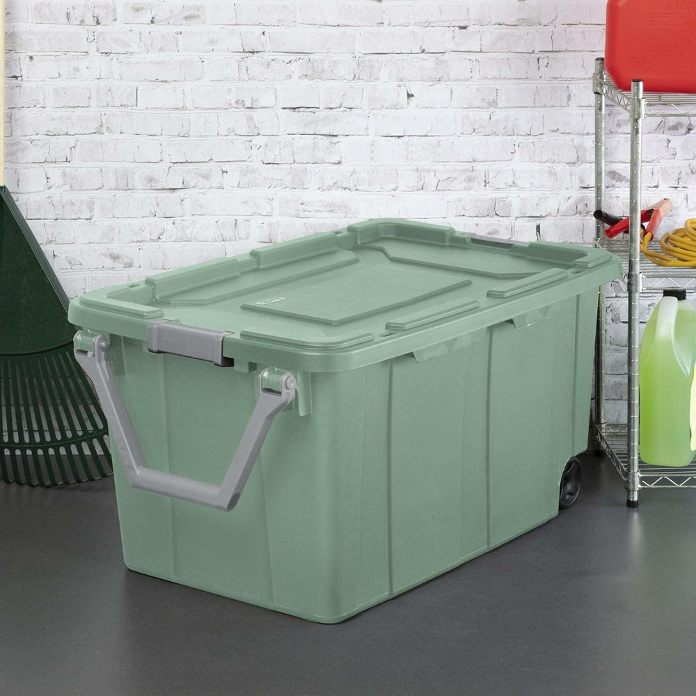 Extra Large Storage Bin, 40 Gallon Wheeled Plastic Storage Container with Han...