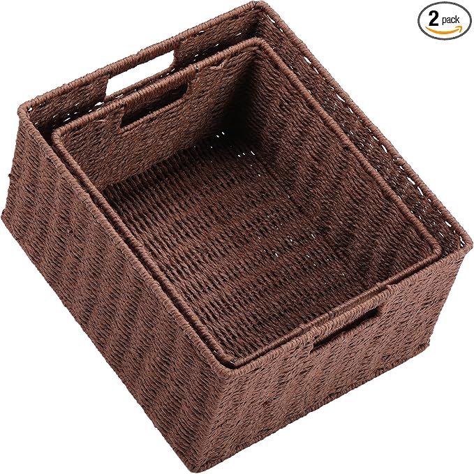 HOONEX Large Woven Storage Baskets, Paper Rope by HOONEX