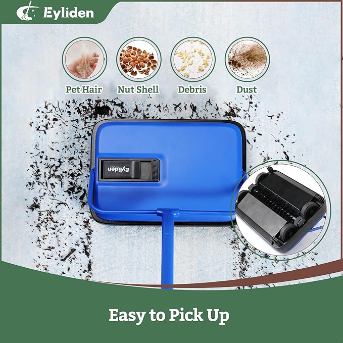 Eyliden Carpet Sweeper, Mini Size Lightweight Hand Push - Image 4