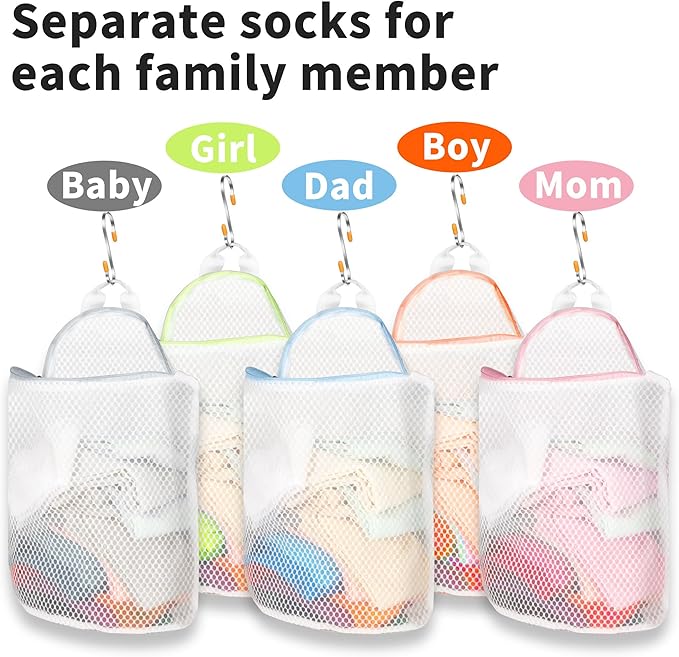 5Pcs Hanging Laundry Bags for Socks - Image 3