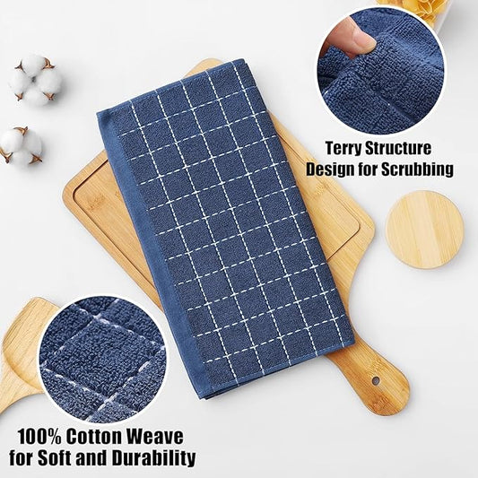 Homaxy 100% Cotton Terry Kitchen Dish Cloths, Ultra Soft and Absorbent Dish - Image 2