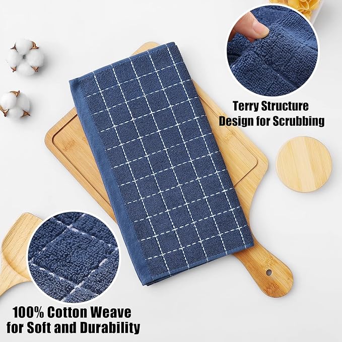 Homaxy 100% Cotton Terry Kitchen Dish Cloths, Ultra Soft and Absorbent Dish - Image 2
