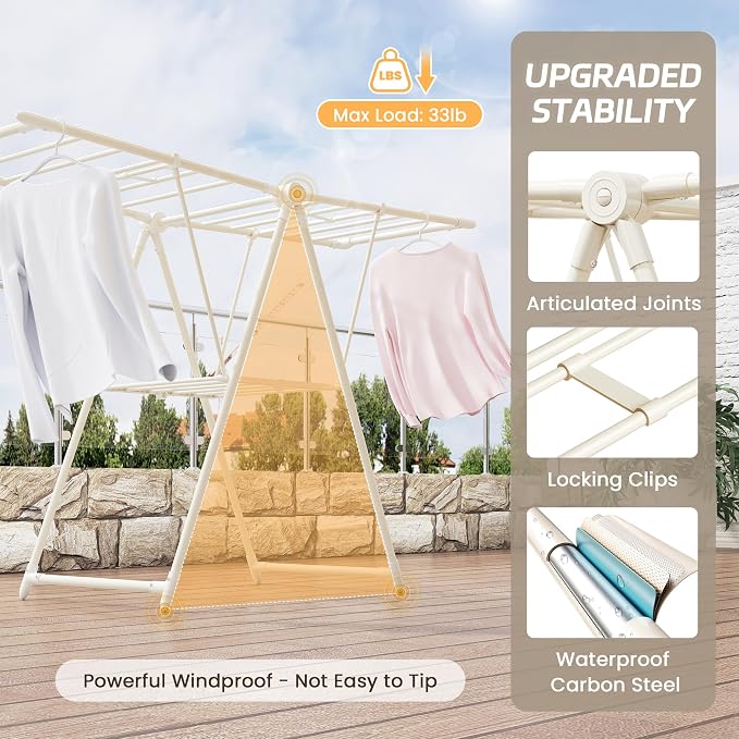 GameGem Clothes Drying Rack, Drying Rack Clothing, Foldable Laundry Drying Rack - Image 2