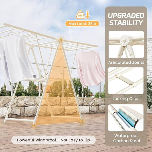 GameGem Clothes Drying Rack, Drying Rack Clothing, Foldable Laundry Drying Rack - Image 2