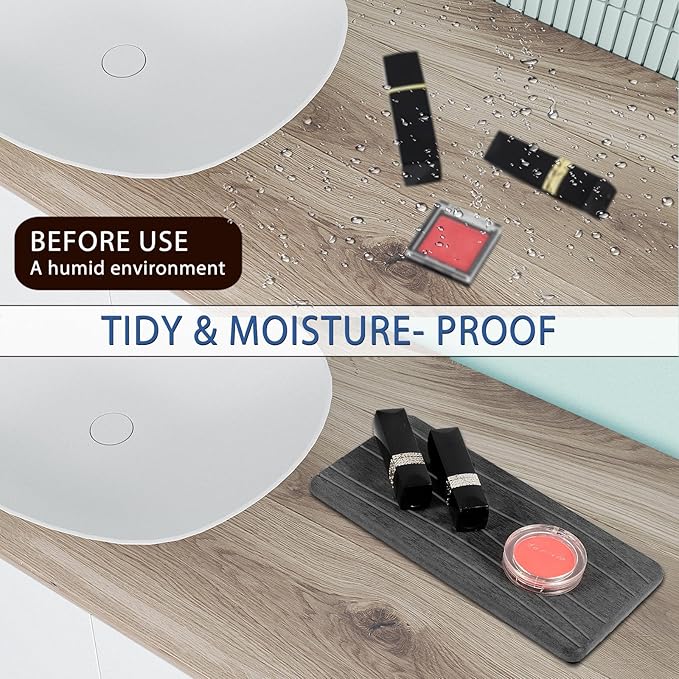 2PCS Water Absorbing Stone Tray, Fast Drying Stone Sink Tray, Water Absorbent - Image 3