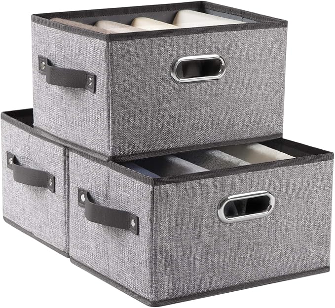 PRANDOM Fodable Storage Bins for Closet Decorative Fabric Storage Baskets Cubes by Prandom