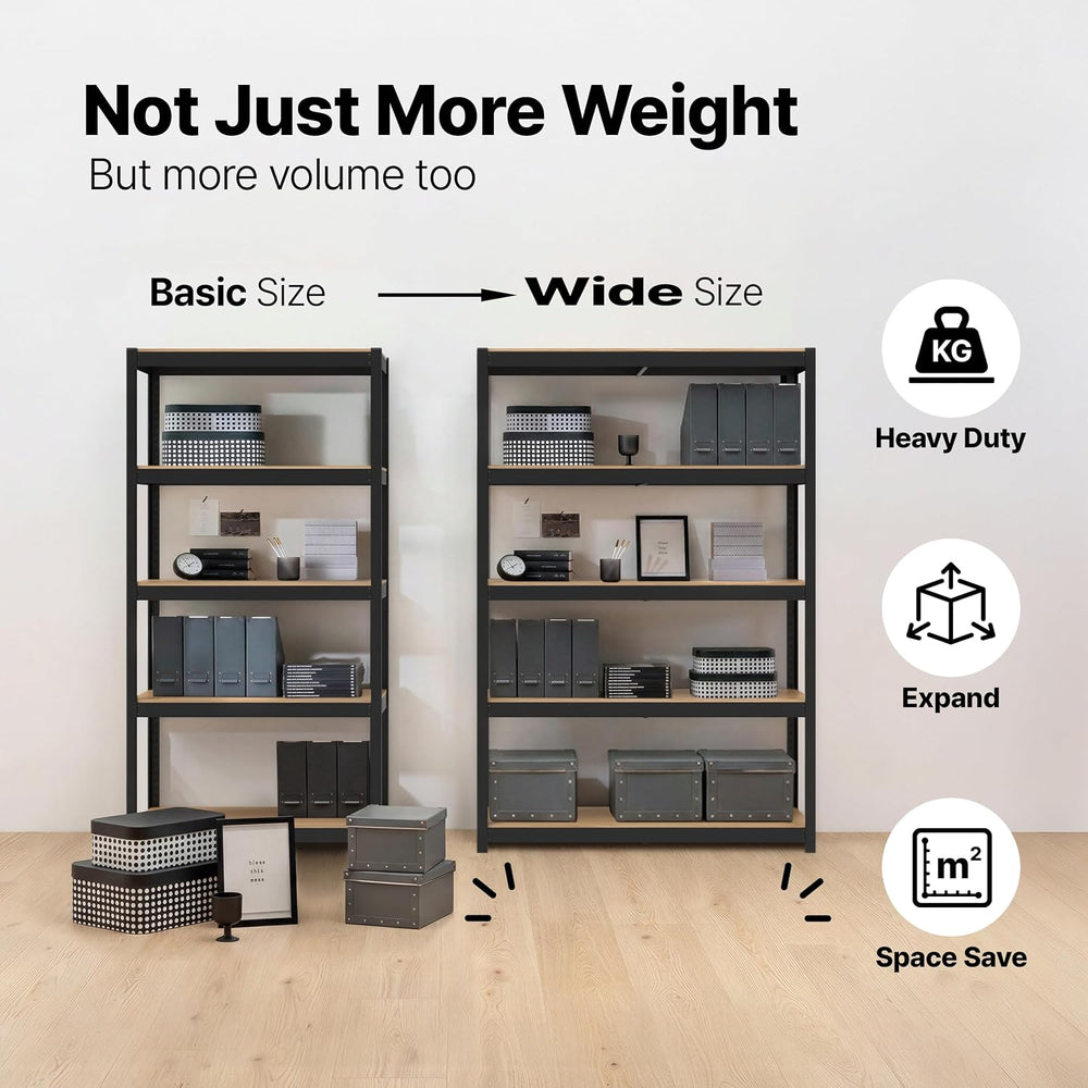 HOMEDANT House 48.1" W 5 Tier Heavy Duty Garage Shelving Adjustable Meta...