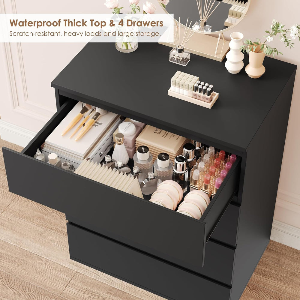 FOTOSOK Black Dresser, Dresser for Bedroom, Small Dresser Chest of Drawers
