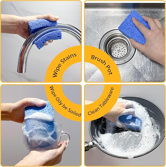 Kitchen Sponges, 12-Count Cellulose Sponges, Durable Dish Sponge - Image 6
