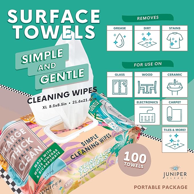 6 Packs Surface Cleaning Wipes, Thick & Large Dispose, All-Purpose Cleaner - Image 2