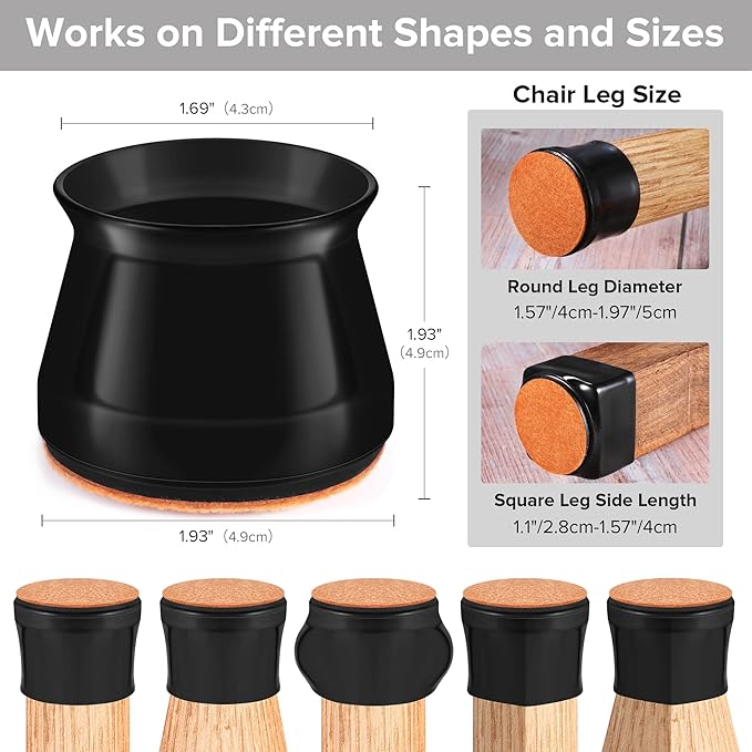 24PCS Upgraded Silicone Chair Leg Floor Protectors - Image 2