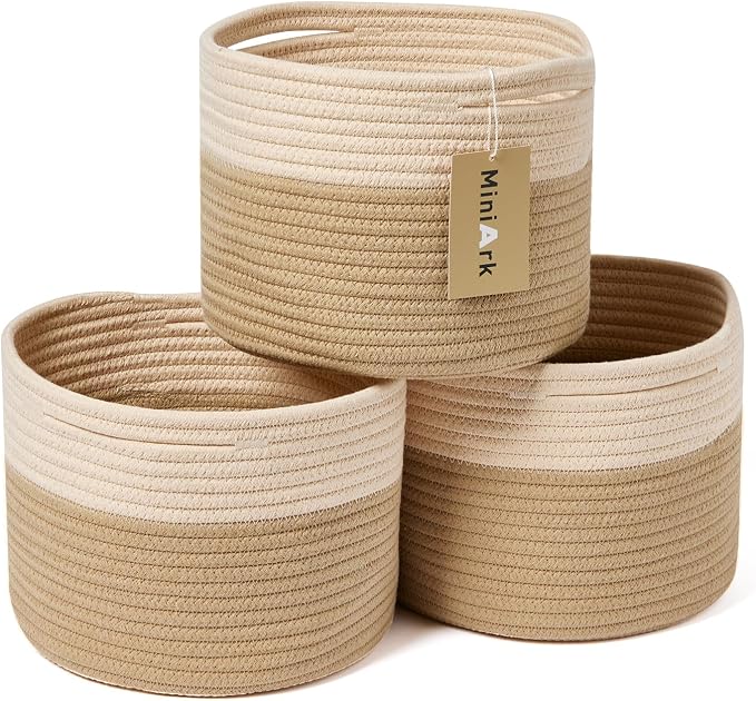 Small Basket for Organizing | Cube Shelf Closet Storage Baskets | 9.7×9.7×7.1” by MiniArkStorageBasketsHome