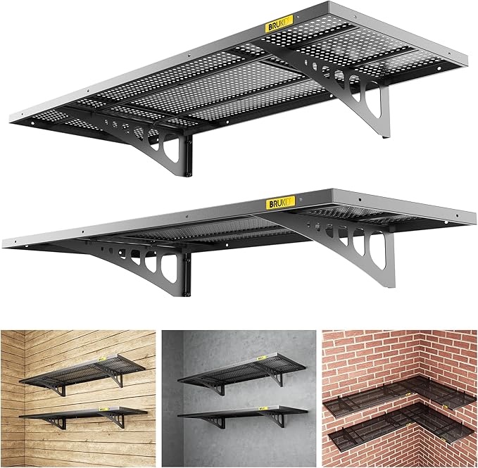 2Pack 1.64x4ft Adjustable Metal Garage Wall Shelving Heavy Duty Garage Storage by Unknown