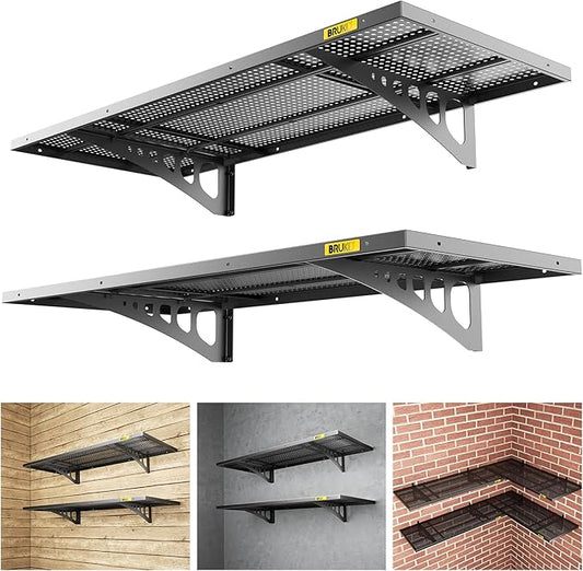 2Pack 1.64x4ft Adjustable Metal Garage Wall Shelving Heavy Duty Garage Storage by Unknown