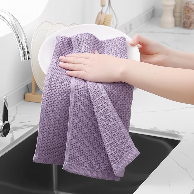 Homaxy 100% Cotton Waffle Weave Kitchen Dish Towels, Ultra Soft Absorbent Quick - Image 4