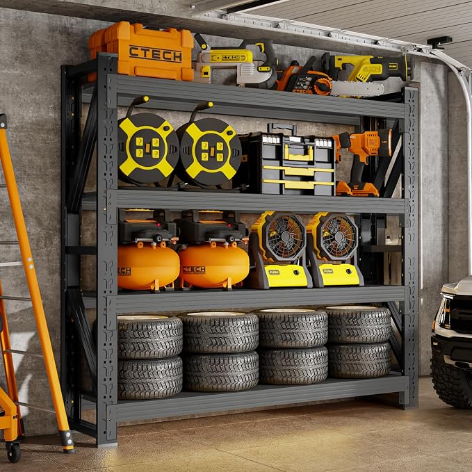 60" W Storage Shelves Heavy Duty, 4 Tier Metal Garage Shelving Units, 5000LBS by IYANEN