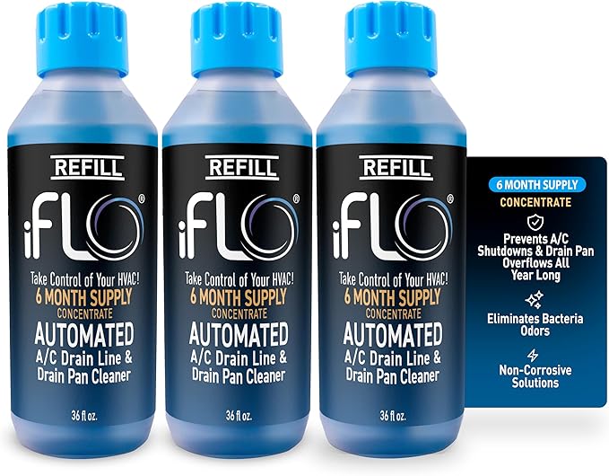 iFLO® Smart A/C Drain Line Cleaner and Drain Pan Cleaner Cartridge Concentrate by iFLO