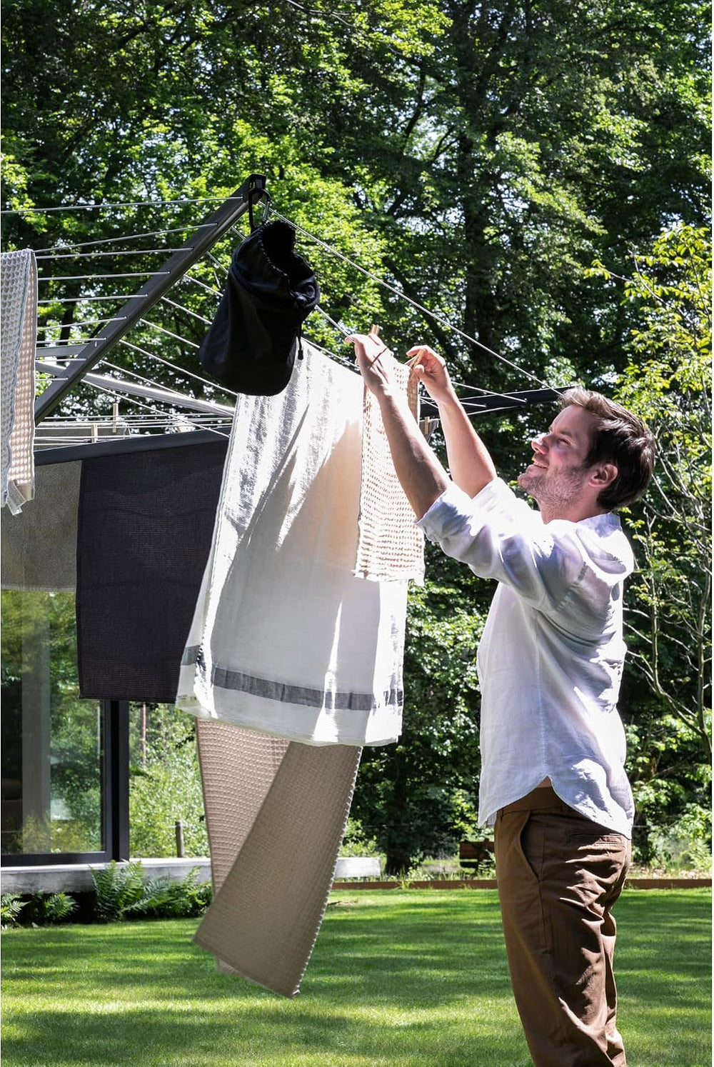 Brabantia Topspinner Outdoor 4 Arm Spinning Clothesline (164 ft/Ø 1.8") ...