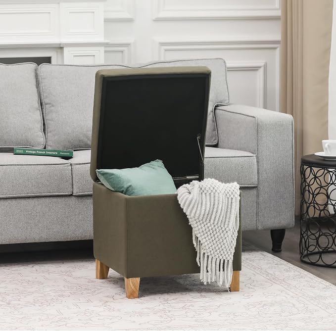 Adeco Fabric Storage Ottoman Bench by Adeco
