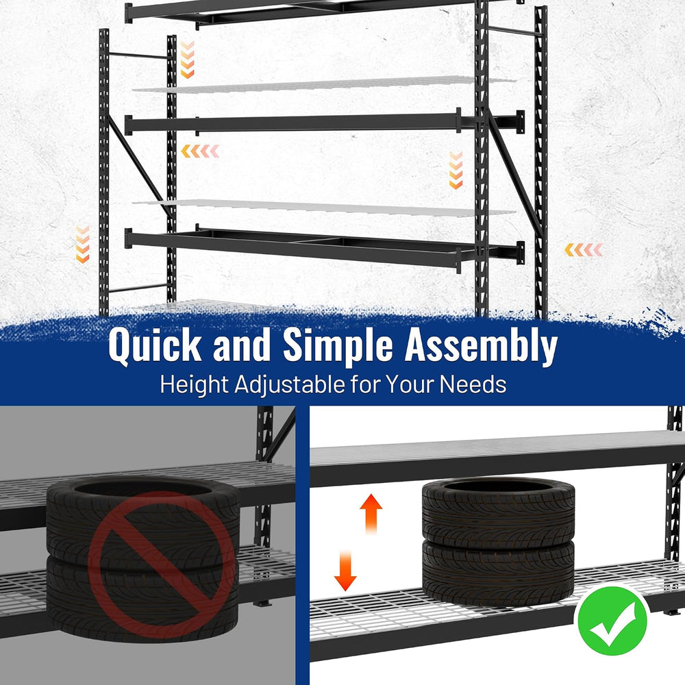WORKPRO 77" Garage Shelving Unit, 8000LBS Heavy Duty Metal Storage Rack,...