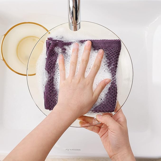 Homaxy 100% Cotton Waffle Weave Kitchen Dish Cloths, Ultra Soft Absorbent Quick - Image 4