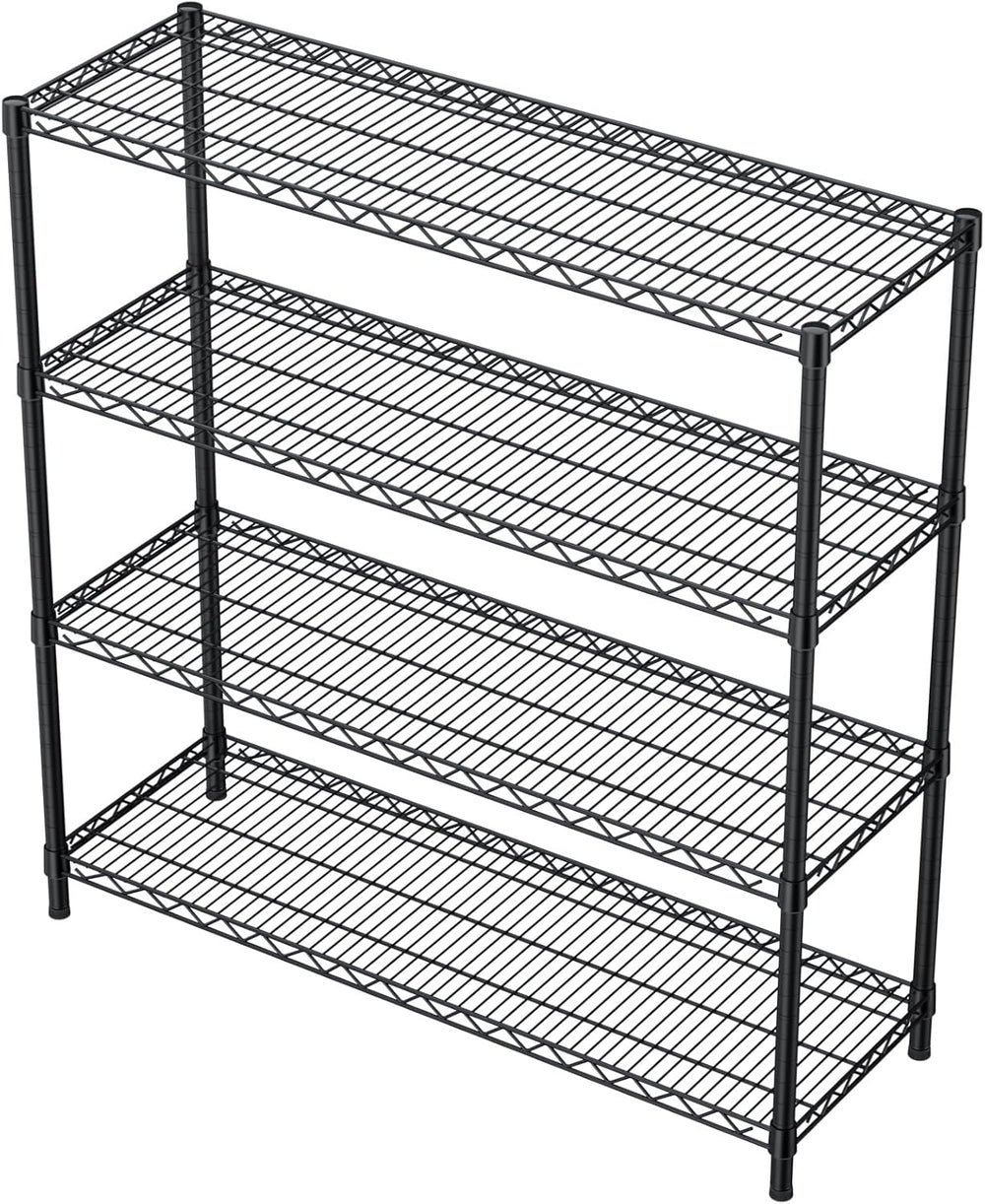 Golpart 4Tier Adjustable Storage Shelves Metal Wire Shelving Standing Shelf